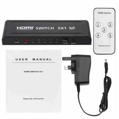 5 ports HDMI switch high definition Multimedia Interface UHD 4K X 2K 3D.