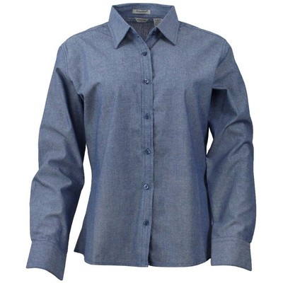 Рубашка Rivers End Yarn Dye Chambray с длинным рукавом на пуговицах женская синяя повседневная 626