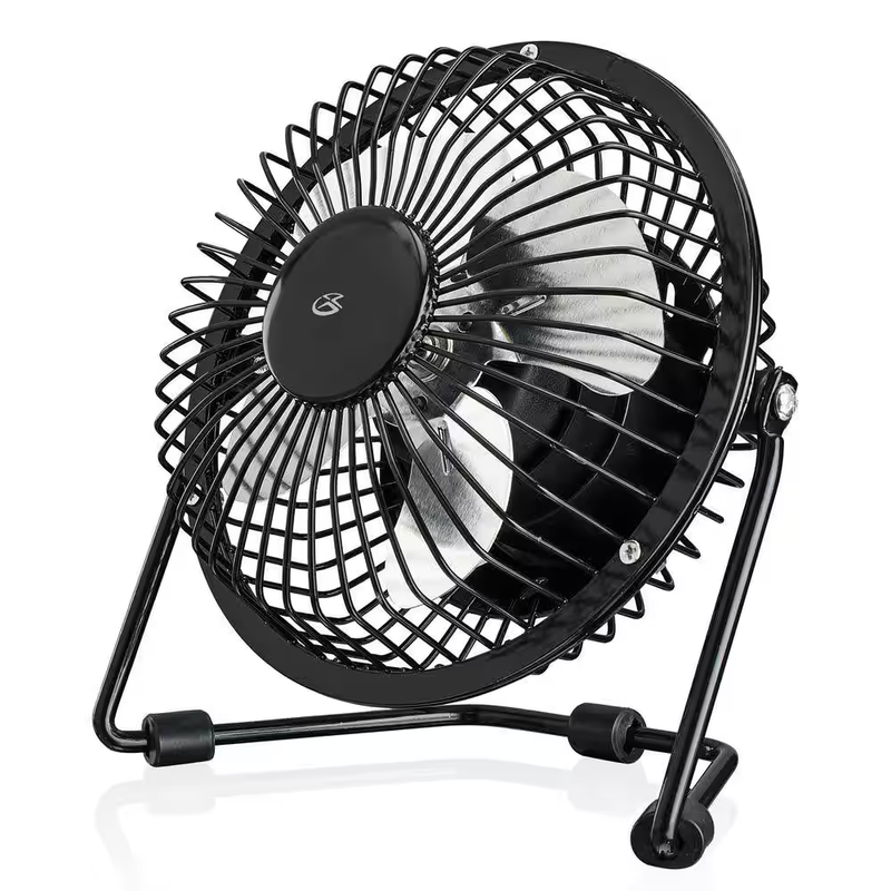 GPX USB Desk Fan 4 in Mini Portable Cooling Fan Metal Quiet Adjustable