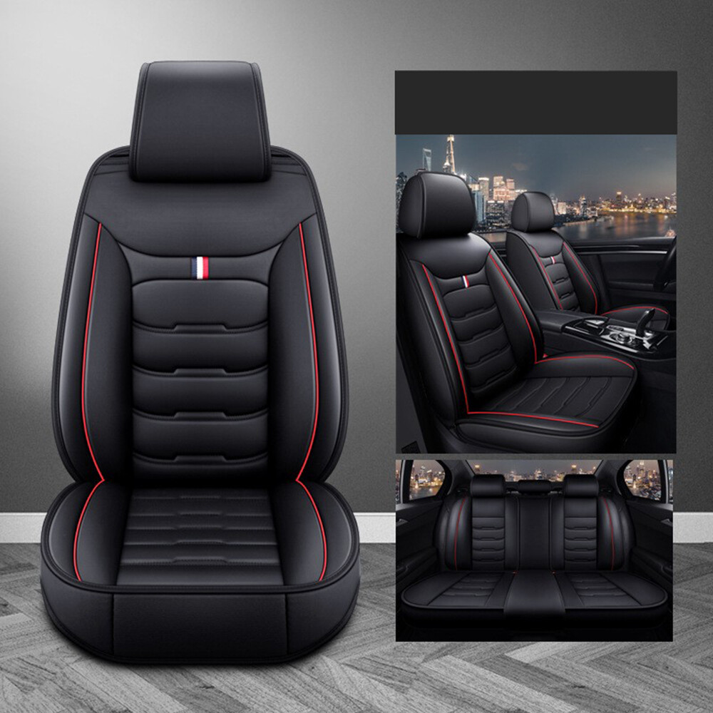 For Honda Accord Civic CR-V HR-V Leather Car Seat Covers 5-Seat Full Set Cushion