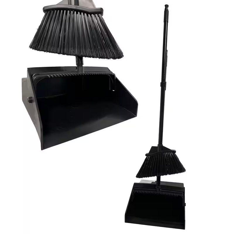 Lobby Broom Dustpan Set Heavy Duty Upright Indoor Outdoor Sweeping Cleaning