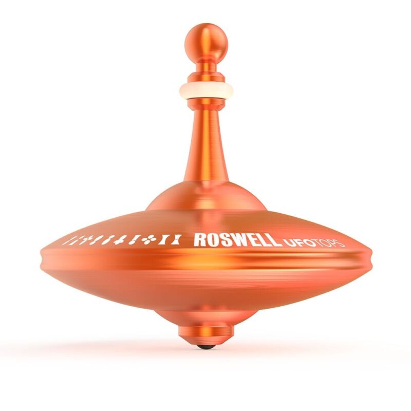 UFO Tops - Roswell | Metal Spinning Top | Color: Desert Orange