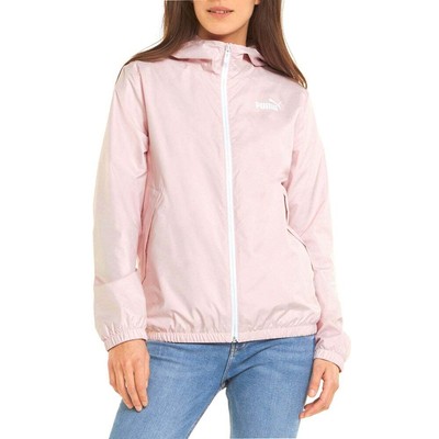 

Puma Essentials Solid Full Zip Windbreaker Womens Size  Casual Athletic Outerw, Розовый, Puma Essentials Solid Full Zip Windbreaker