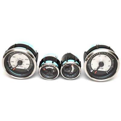 Faria Boat Platinum Series Gauges | Silver Black (Set of 4)