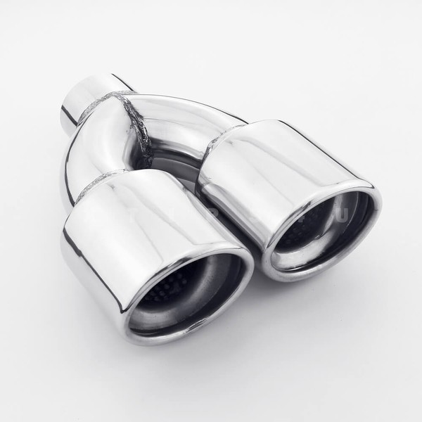 2 inch INLET Dual Oval Resonated Rolled Twin Outlet Stainless Steel