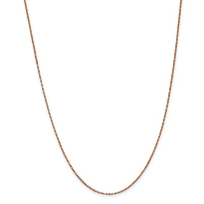 Pre-owned Superdealsforeverything Real 14kt Rose Gold 24 Inch 1mm Box Link With Lobster Clasp Chain; 24 Inch In Pink