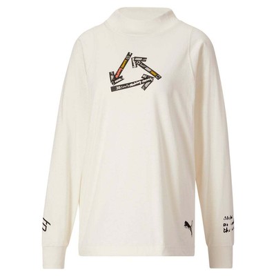 

Puma Stewie X Reintroduce Graphic Crew Neck Long Sleeve T-Shirt Womens White Cas, Белый