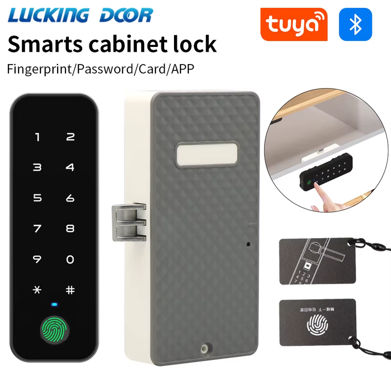 Smart Drawer Lock Invisible Electronic Tuya App RFID 13.56MHz IC Cabinet Lock In