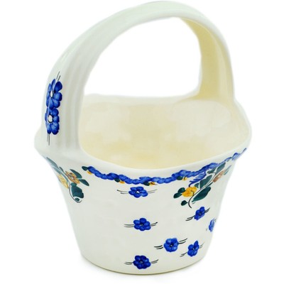 faience Basket with Handle 8'' Nostalgic