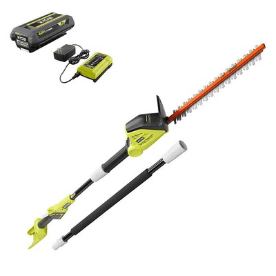 Ryobi 40V Pole Hedge Trimmer 18 in. Pivoting Head Cordless Battery Charger