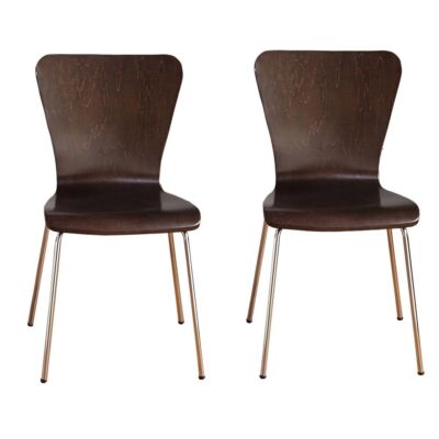 Купить Набор из 2 обеденных стульев Pisa Modern из гнутого дерева Espresso: Каркас из фанеры,