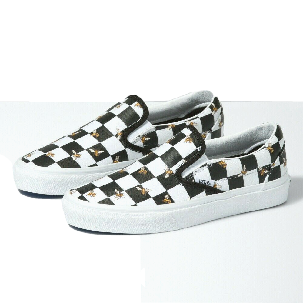 VANS Mens Bee Check Slip-on Skate Shoes 