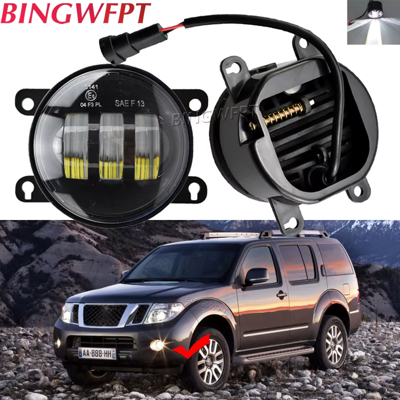 2PCS Car Front Bumper LED Fog Lights Headlight Lamp Assembly For Nissan Pathfind