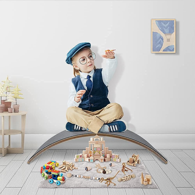 Wooden Wobble Balance Board, Wave Boards for Kids Toddler Open Ended Montessori
