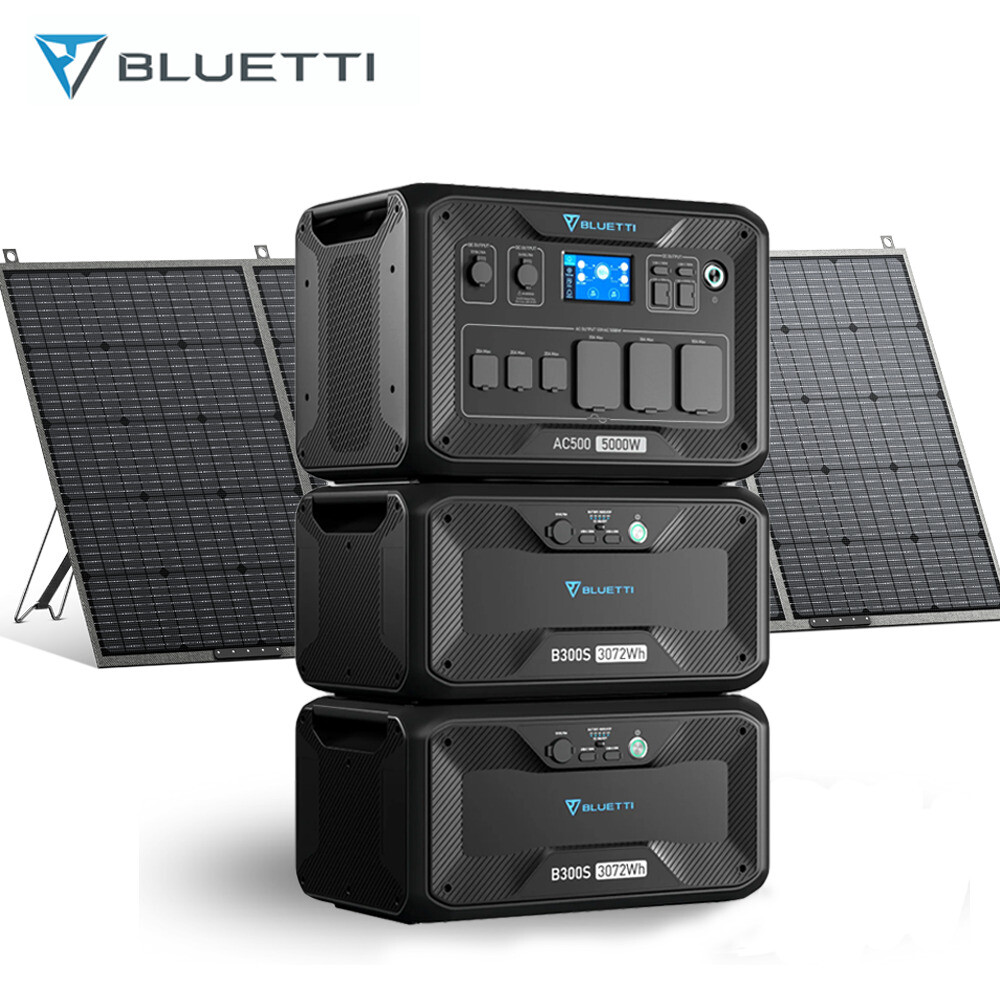 BLUETTI AC500+2B300S+420W Solar Panel Kit 5000W 6144Wh Solar Generator UPS MPPT
