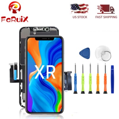 Replacemet For iPhone XR LCD Screen Touch Digitizer Assembly With 8Pcs Tools US 