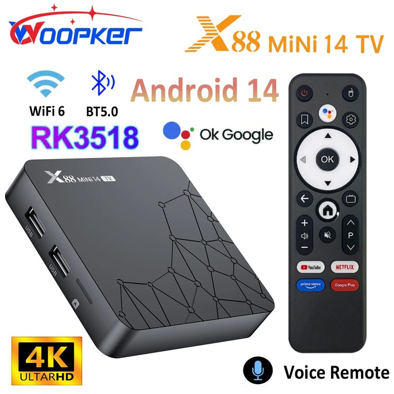 X88 MINI 14 TV Box Android 14 Rockchip RK3518 Quad Core Support 4K