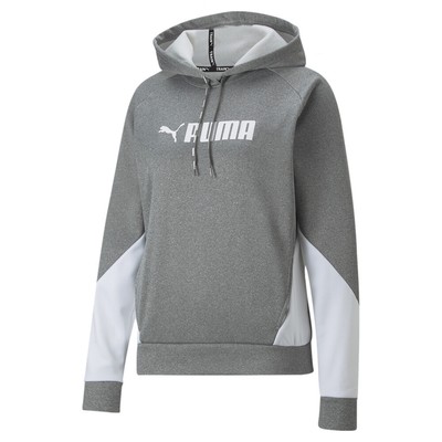 Puma Fit Power Флисовый пуловер с капюшоном Женская серая повседневная верхняя одежда 52218403