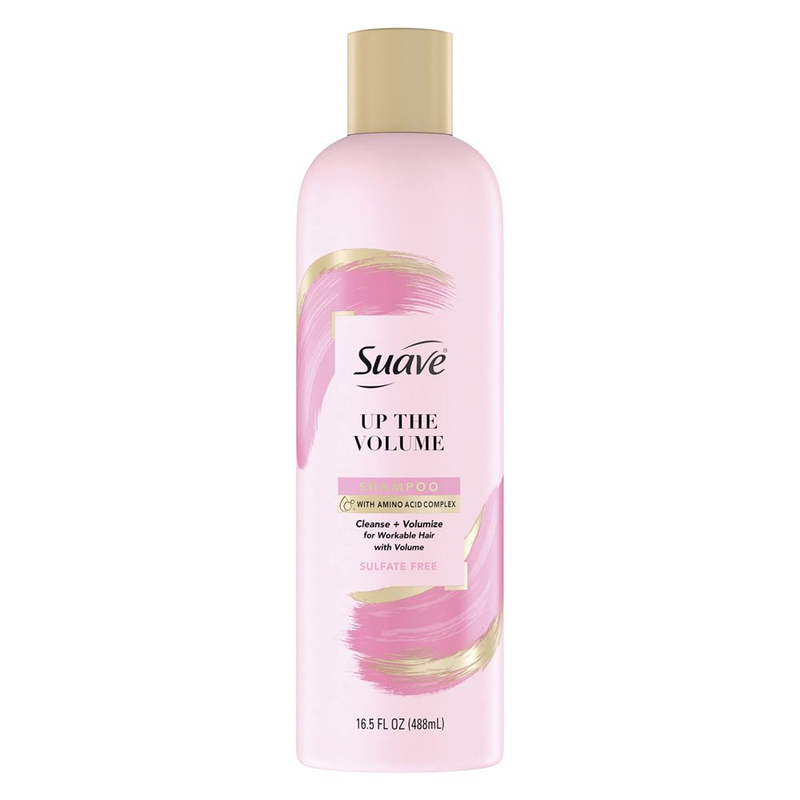 Suave Volumizing Shampoo Pink up the Volume Frizz Control Sulfate-Free for Fine,
