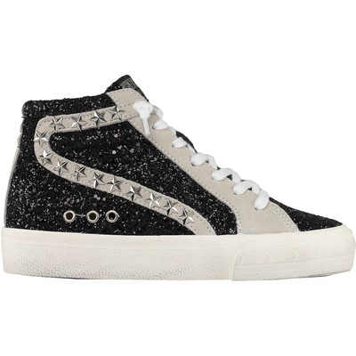 Vintage Havana Dormy Studded Glitter High Top Slip On  Womens Black Sneakers Cas