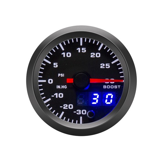52mm 7 Colors LED Car Turbo Boost Gauge PSI Meter Analog/Digital Dual