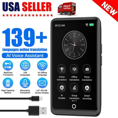 137 Languages Real-Time Translator Device Two-Way Instant Offline Translate 2024
