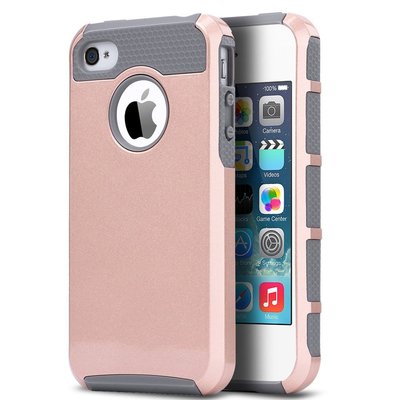 For Apple iPhone  4 4S 4G Shockproof Rubber Matte Dual Layer Hybrid Hard Case