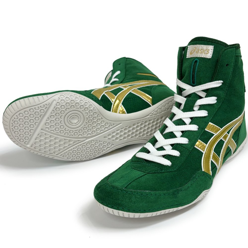 Pre-owned Asics Wrestling Shoes Ex-eo / Green/gold/shoelace White Twr900 Successor Japan