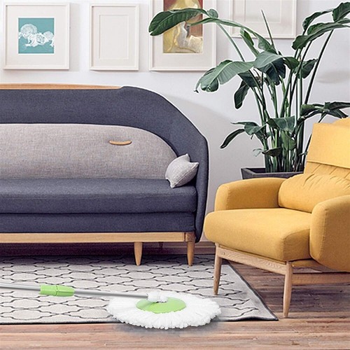 360° Rotating Head Easy Spin Dry Floor Mop Bucket+1/2/3 Head Microfiber Spinning