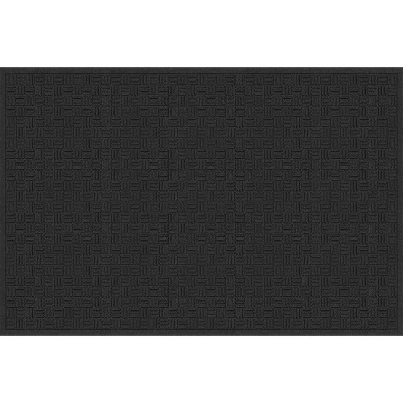 Commercial Door Mat 48 x 72 Black Recycled Rubber Outdoor Entrance Mat