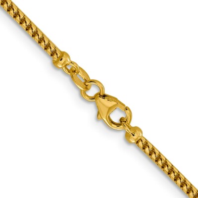Pre-owned Skyjewelers Real 14kt Yellow Gold 2mm Franco Chain; 20 Inch; Lobster Clasp