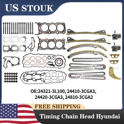 Timing Chain Head Gasket Kit for Hyundai Santa KIA Cadenza Sorento Sedona 3.3