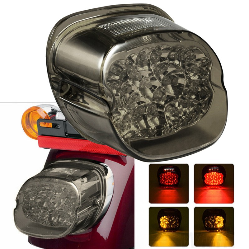 LED Tail Light Smoke Lens Turn Signal Brake for Harley