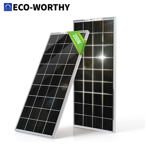 ECO-WORTHY Bifacial 100W Watt Solar Panel 2Pack (200W) Mono 12V/24V for Sunshed
