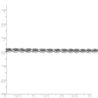 Pre-owned Superdealsforeverything Real 14kt White Gold 4mm Diamond Cut Quadruple Rope Chain Chain Bracelet; 7 Inch