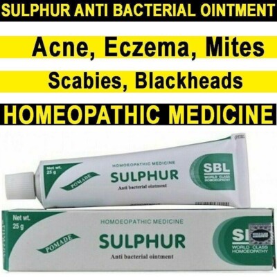 SULPHUR 10% OINTMENT CREAM ACNE BLACKHEAD SPOT  SCABIES PSORIASIS ECZEMA 25gm