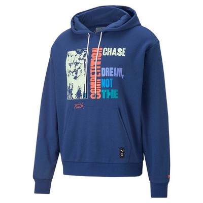 

Пуловер с капюшоном Puma Run It Back мужская синяя повседневная верхняя одежда 53612901, Синий