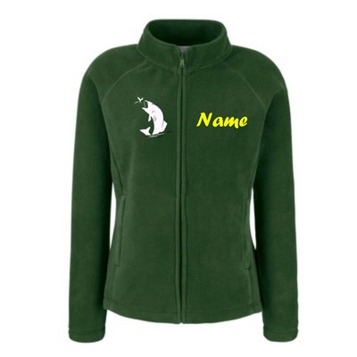 Angelsport - Angler - FLEECE JACKE grün - MIT IHREM NAMEN -