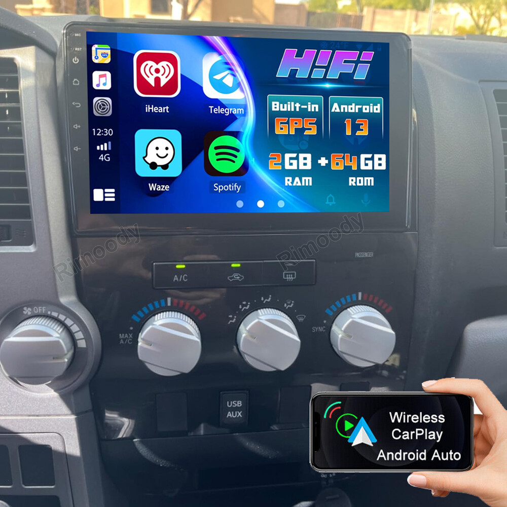 Android 13 для автомагнитолы Toyota Tundra Sequoia Apple CarPlay GPS Navi 64G