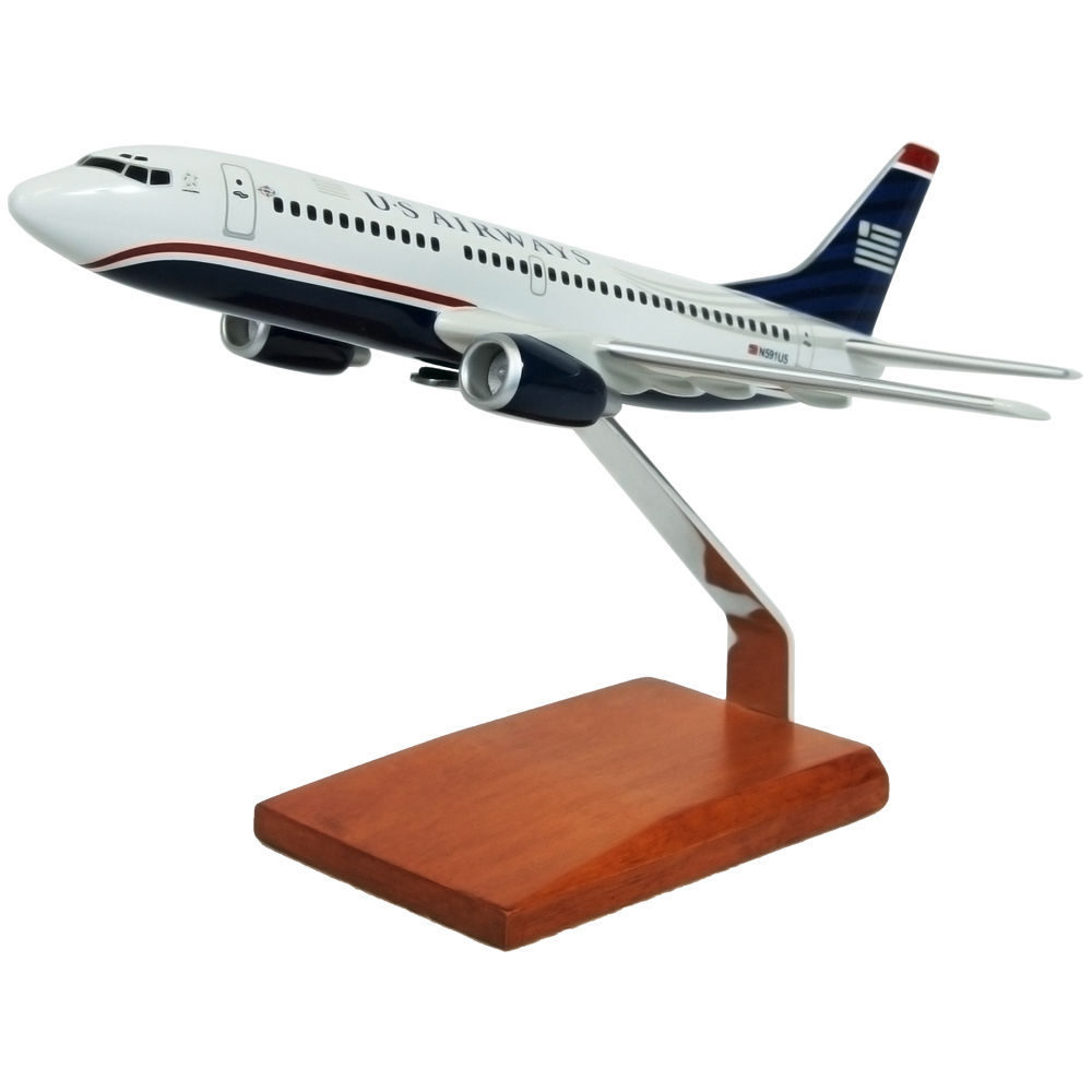 Airplane Us Airways Boeing 737 300 Desk Top 13 50 Wooden Model