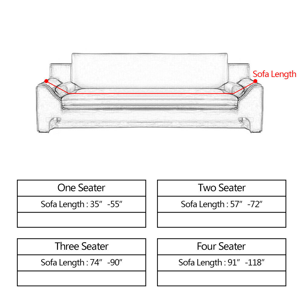 ::Stretch Spandex Chair Sofa Couch Cover 1/2/3/4 Seat Elastic Slipcover Protector