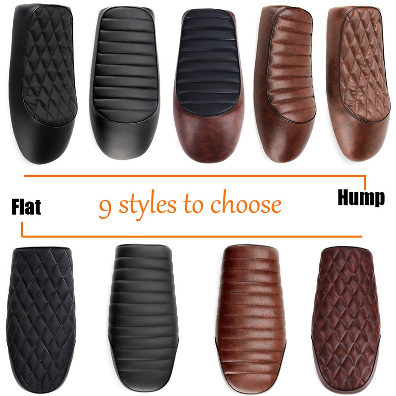 Motorcycle Cafe Racer Seat Flat Hump Saddle For Honda CB Suz