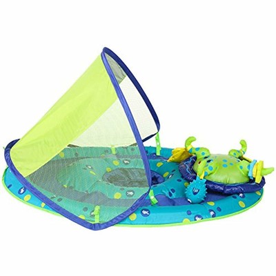 SwimWays Baby Spring Float Activity Center With Canopy, Blue/Green Octopus
