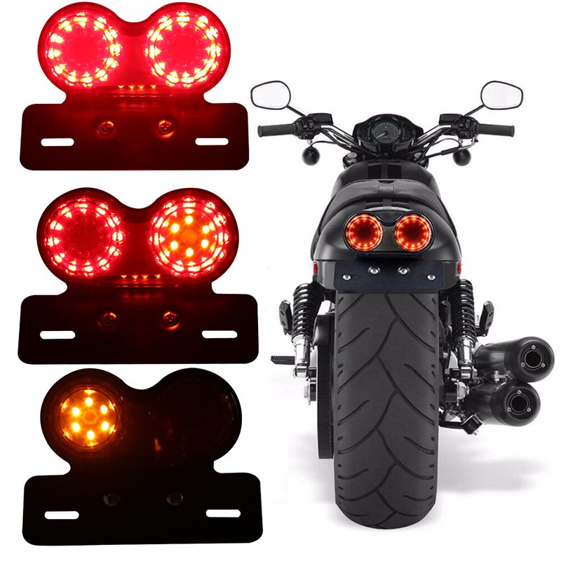 Motorcycle LED Red Lens Turn Signal Brake Tail Light For Harley