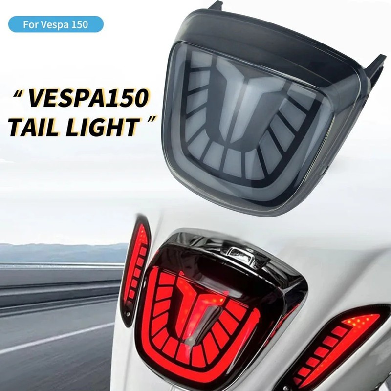 Motorcycle LED Tail Light Moto Rear Brake Light Indicator Lamp Taillight Flowing
