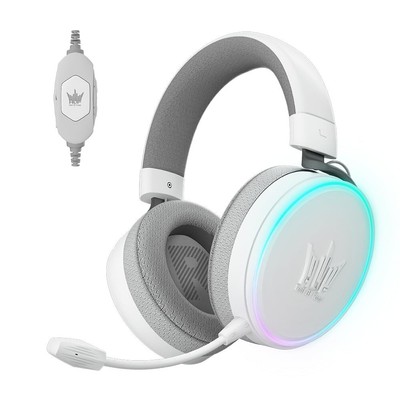 HOF Maestro Matte White Wired Gaming Headsets - 7.1 Virtual Surround Sound - ...