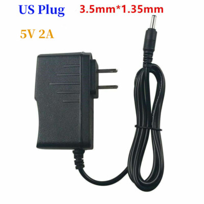 5V 2A AC Adapter to DC 5 volt 2000mA Power Supply Charger 3.5/1.35mm US Plug