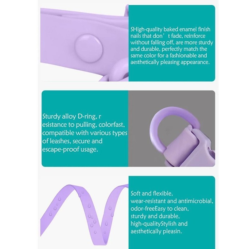 Dog Collar Adjustable Waterproof Soft Rubber PVC Puppy Collars Buckle Chain US