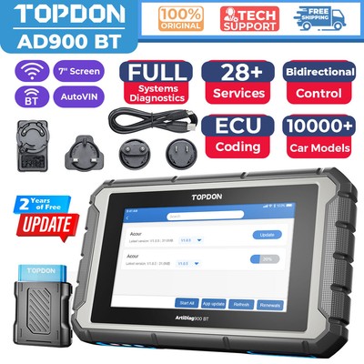 TOPDON AD900 BT OBD2 Scanner Bluetooth Bi-directional Scan Tool Online Coding