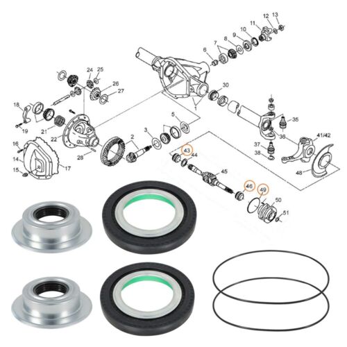 2PC Front Axle Tube Seal 1Pair For Jeep ZJ MJ JK TJ XJ 30/44 2PC Front Axle Tube Seal 1Pair For Jeep ZJ MJ JK TJ XJ 30/44